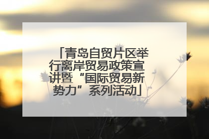 青岛自贸片区举行离岸贸易政策宣讲暨“国际贸易新势力”系列活动