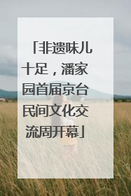 非遗味儿十足，潘家园首届京台民间文化交流周开幕