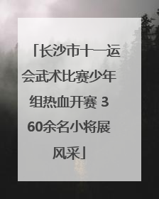 长沙市十一运会武术比赛少年组热血开赛 360余名小将展风采
