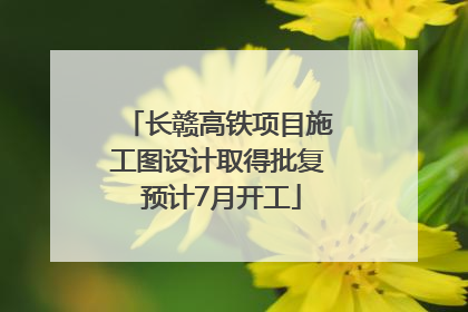 长赣高铁项目施工图设计取得批复 预计7月开工