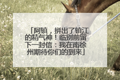 阿镇，拼出了镇江的精气神！临别前留下一封信：我在南徐州期待你们的到来