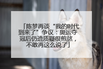 陈梦再谈“我的时代到来了”争议：奥运夺冠后仍遭质疑很煎熬，不敢再这么说了