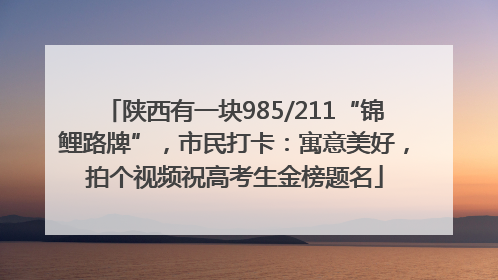 陕西有一块985/211“锦鲤路牌”，市民打卡：寓意美好，拍个视频祝高考生金榜题名
