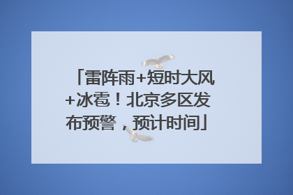 雷阵雨+短时大风+冰雹！北京多区发布预警，预计时间