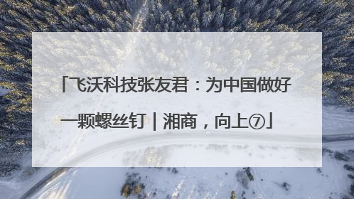 飞沃科技张友君：为中国做好一颗螺丝钉｜湘商，向上⑦