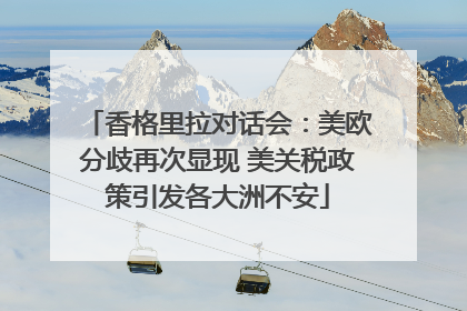 香格里拉对话会：美欧分歧再次显现 美关税政策引发各大洲不安