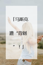 马斯克遭“背刺”！