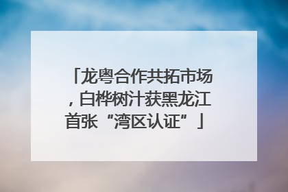 龙粤合作共拓市场，白桦树汁获黑龙江首张“湾区认证”