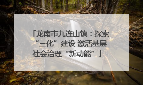 龙南市九连山镇：探索“三化”建设 激活基层社会治理“新动能”