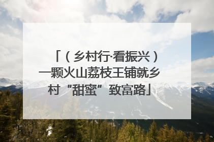 （乡村行·看振兴）一颗火山荔枝王铺就乡村“甜蜜”致富路
