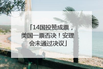 14国投赞成票，美国一票否决！安理会未通过决议