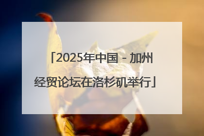 2025年中国－加州经贸论坛在洛杉矶举行