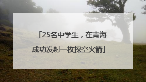 25名中学生，在青海成功发射一枚探空火箭