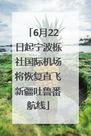 6月22日起宁波栎社国际机场将恢复直飞新疆吐鲁番航线
