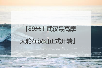 89米！武汉最高摩天轮在汉阳正式开转